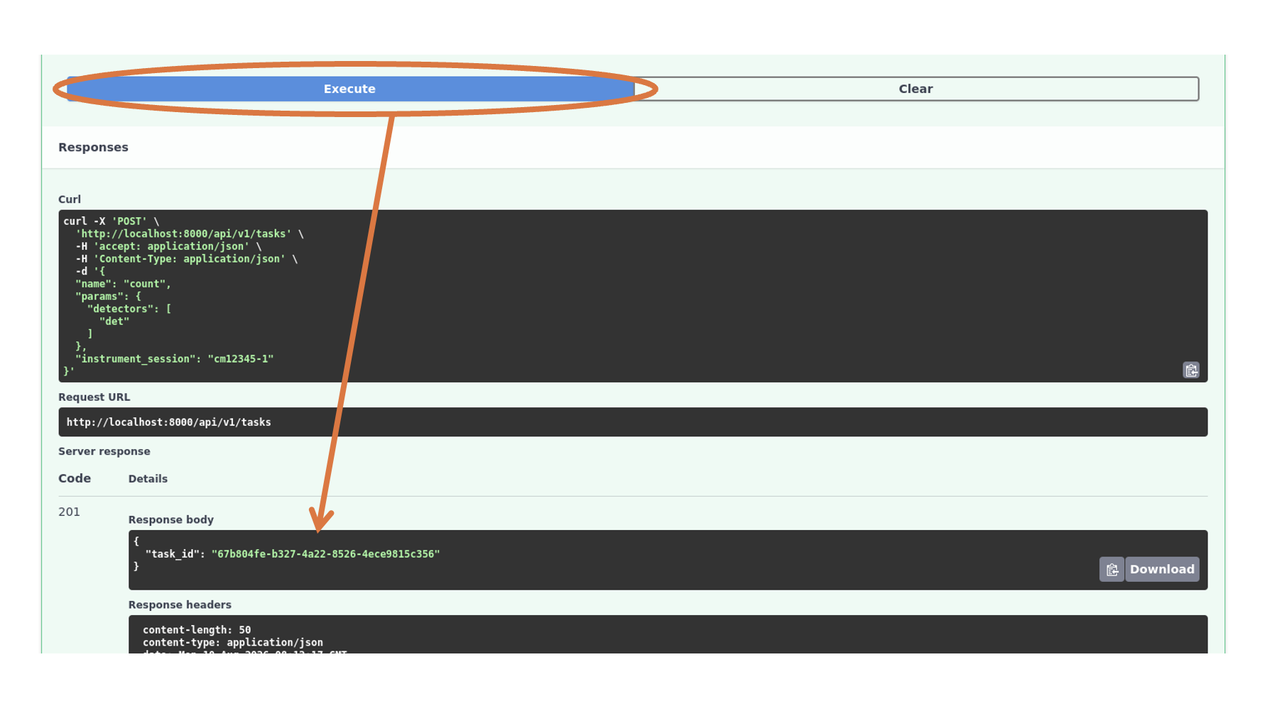 Submit task default