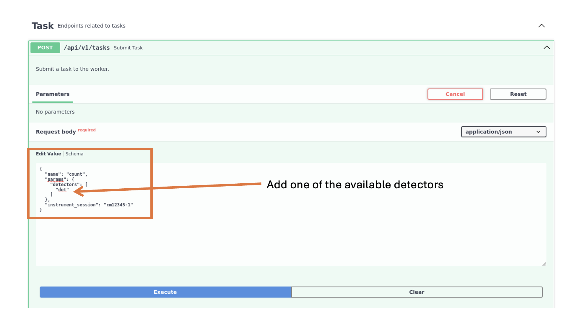 Submit task with details
