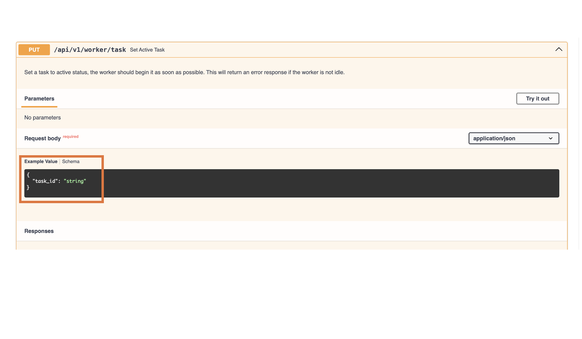 Set active task default